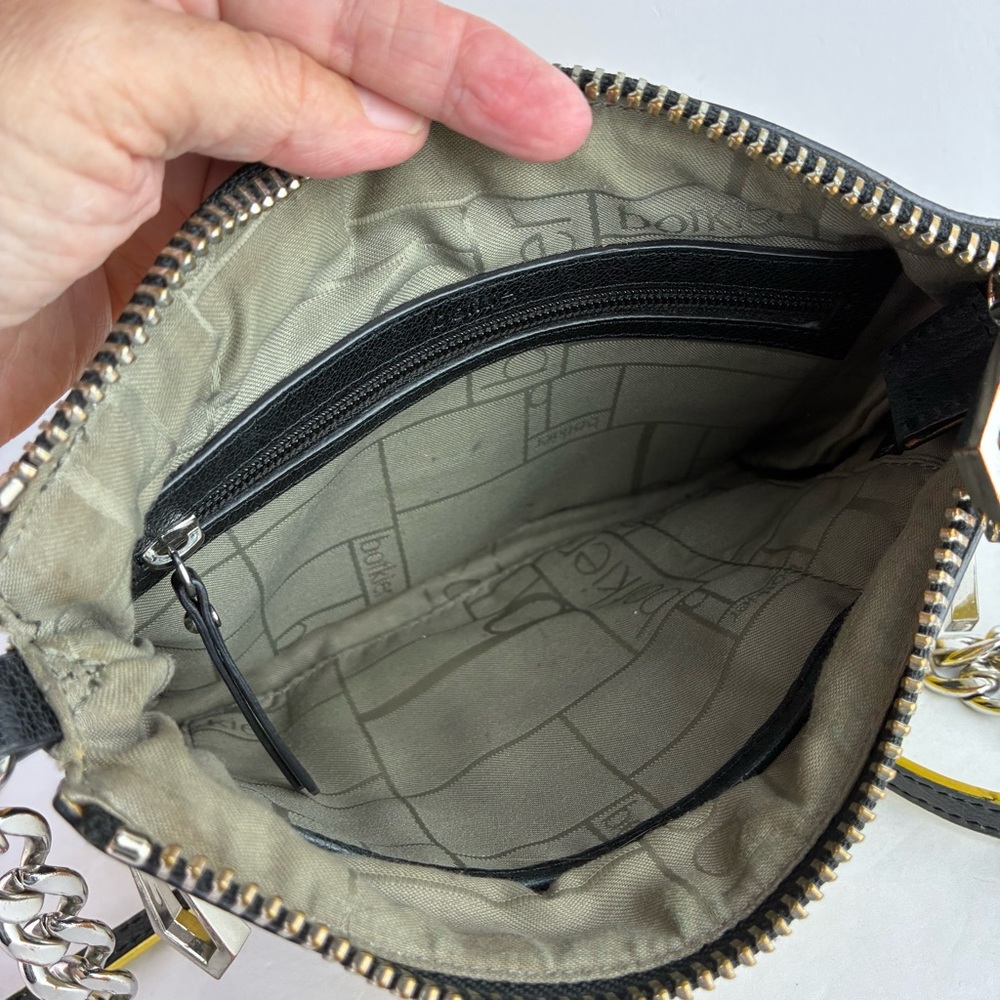 Botkier Cruz Gold & Black Leather Crossbody w/Chain Strap - Picture 8 of 9